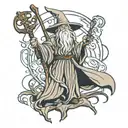 stick figure Gandalf  tattoo design idea