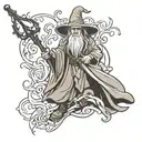 stick figure Gandalf  tattoo design idea