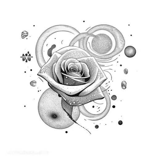 Galaxy filled with roses tattoo design idea