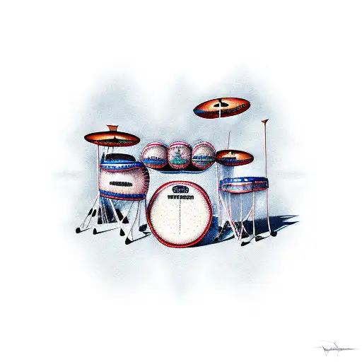 drums, veins tattoo design idea