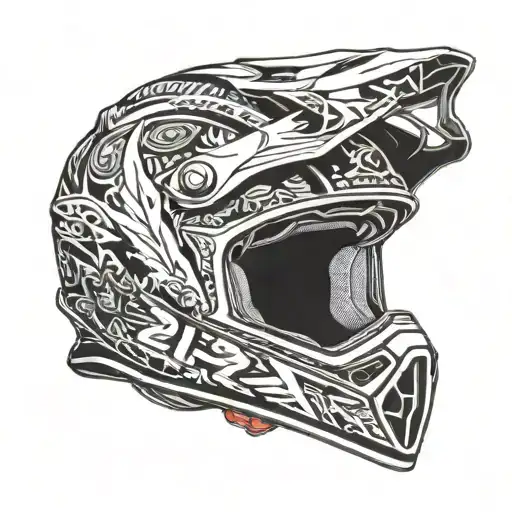 Motocross helmet and number 212   tattoo design idea