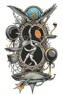 A disc golf basket tattoo design idea