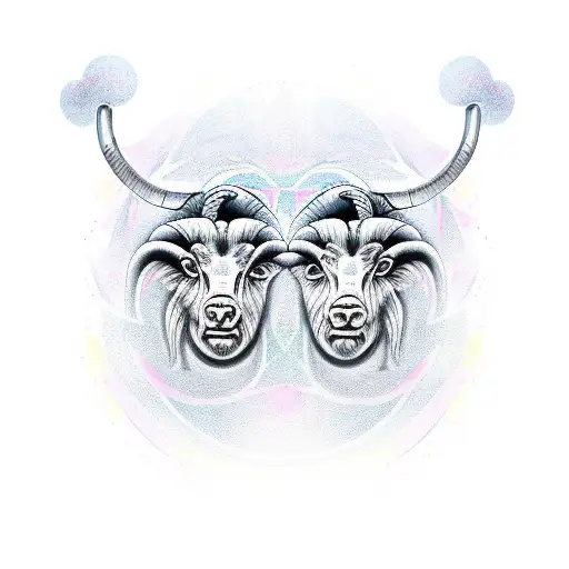 Aries with gemini with Picis  tattoo design idea