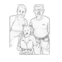 a family posing for a picture tattoo design idea