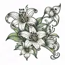 tiger lily flower memorial for mom tattoo design idea
