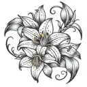 tiger lily flower memorial for mom tattoo design idea