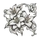 tiger lily flower memorial for mom tattoo design idea