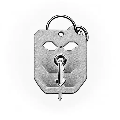 car keys with letters tattoo design idea