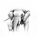 777, elephant face, eye, patience, gratitude, god tattoo design idea
