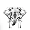 777, elephant face, eye, patience, gratitude, god tattoo design idea