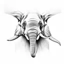 777, elephant face, eye, patience, gratitude, god tattoo design idea