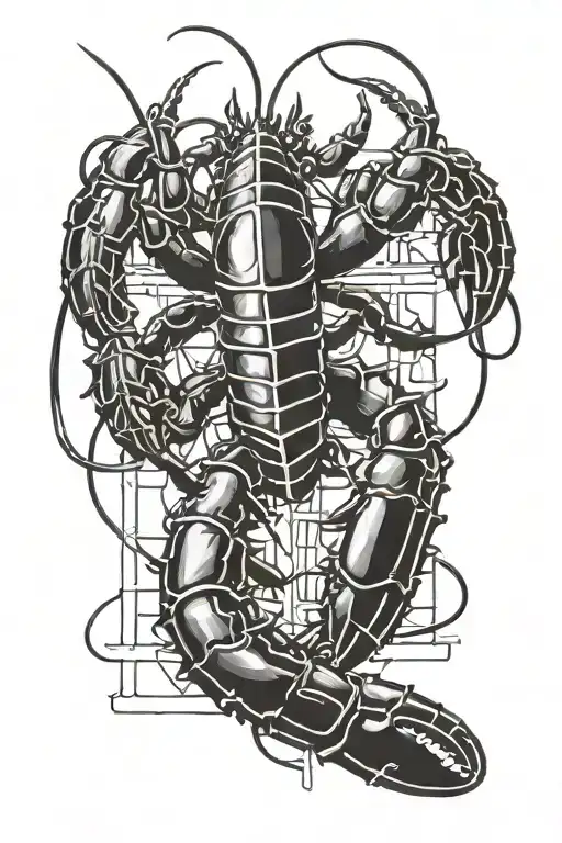 lobster trap tattoo design idea
