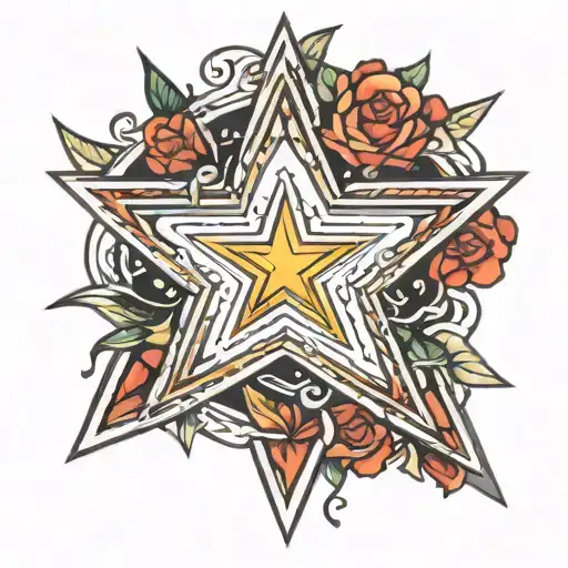 star outline symbolize your love tattoo design idea