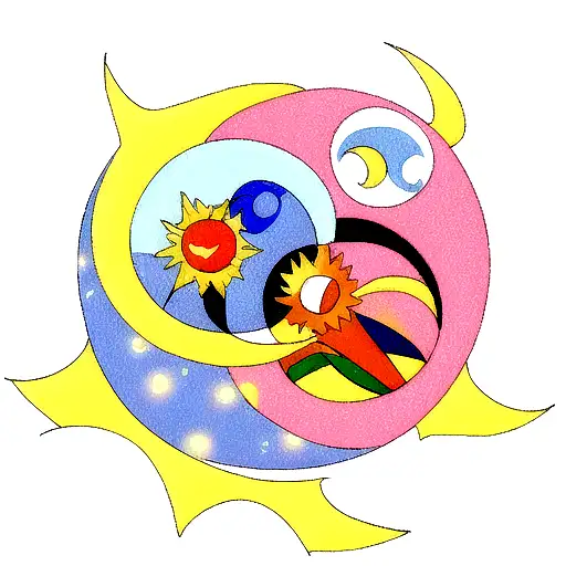 Sun and Moon tattoo design idea