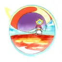 Sun and Moon tattoo design idea