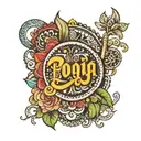 Pooja name tattoo design idea