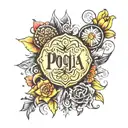 Pooja name tattoo design idea