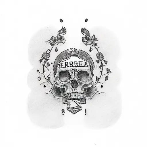 Tattoo with the words "Herrera" and "Dominguez" with the Mexican Flag tattoo design idea