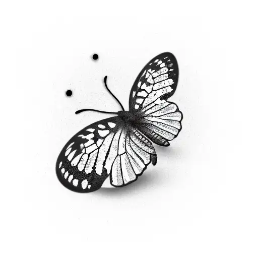 semicolon butterfly  tattoo design idea