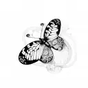 semicolon butterfly  tattoo design idea
