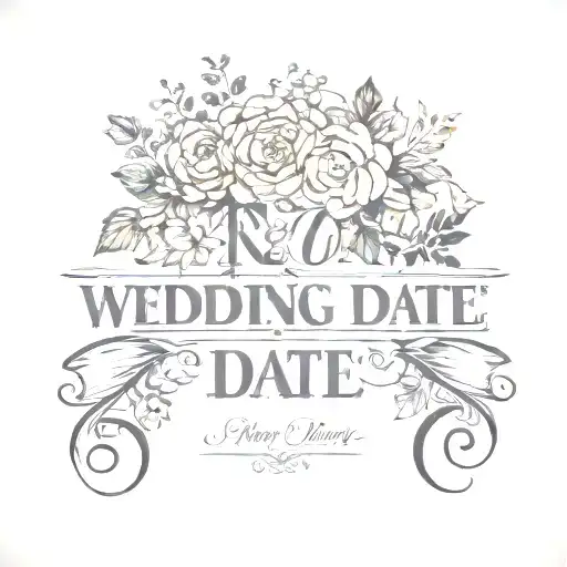 wedding date tattoo design idea