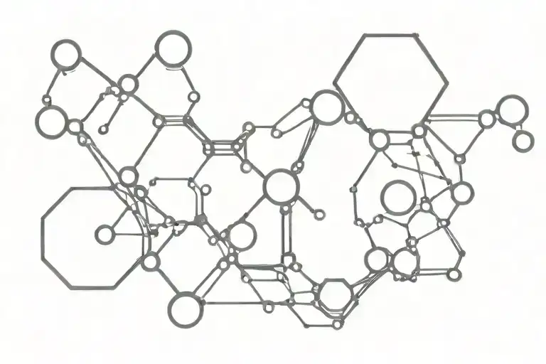 seratonin molecule tattoo design idea