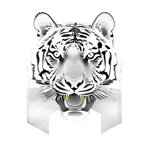 A realistic Tattoo Of A Tiger's Paw Print Formed With Artistic Brush Strokes" tattoo design idea