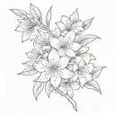Scalpel and sakura flowers tattoo design idea