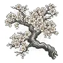 Create a tattoo of a traditional Japanese Sakura tree with a scalpel tattoo design idea