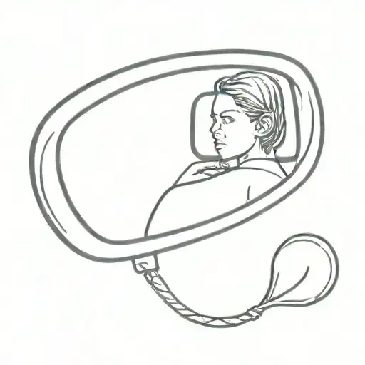 rear-view mirror reflecting tattoo design idea