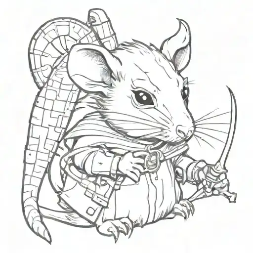 Dungeons of Dragons cartoonist rat tattoo design idea