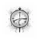 Broken clock with wilted roses  tattoo design idea