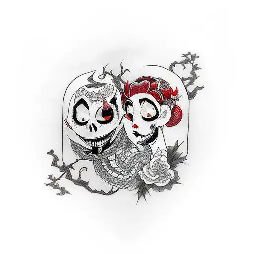 Jack and Sally tattoo design idea