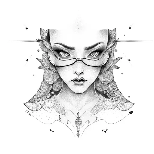 big breasted woman tattoo design idea