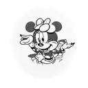 Goofy fingering Minnie Mouse tattoo design idea