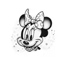Goofy fingering Minnie Mouse tattoo design idea