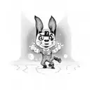 Max dressed as powerline dancing in front of an atom tattoo design idea