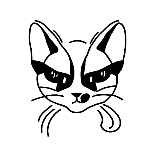 Tuxedo cat tattoo design idea