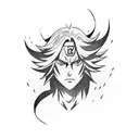 sasuke curse mark gradually turning into lightning  tattoo design idea