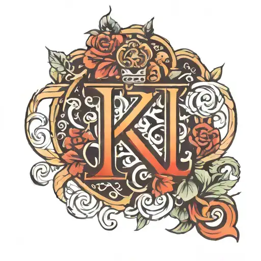 hidden letter J and M tattoo design idea