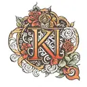 hidden letter J and M tattoo design idea