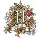 hidden letter J and M tattoo design idea