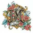 hidden letter J and M tattoo design idea