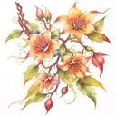 flower vine thorns dripping blood tattoo design idea