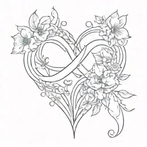 infinity symbol,heart,name grandma holding hands tattoo design idea