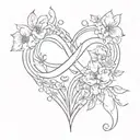infinity symbol,heart,name grandma holding hands tattoo design idea