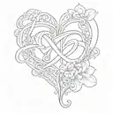 infinity symbol,heart,name grandma holding hands tattoo design idea