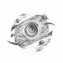 gps coordinates falling into black hole  tattoo design idea