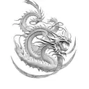 Biomechanical Dragon tattoo design idea