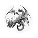 Biomechanical Dragon tattoo design idea